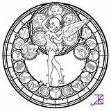 Disney Coloring Glass Stained Mandala Amethyst Pages Line Deviantart Akili Fairies Tinkerbell Coloriage Imprimer 塗り絵 Clochette Pintar Color 曼荼羅 Adults sketch template