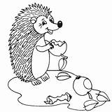 Coloring Hedgehogs Kleurplaten Egels Herfst Hedgehog Pages sketch template