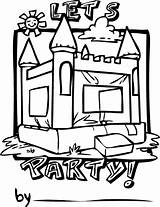 House Bounce Clipart Bouncy Coloring Castle Pages Clipground Template Gif sketch template