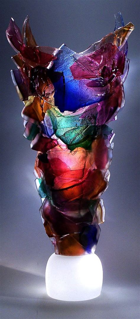 Caleb Nichols Artist Harlequin Glass 33 X12 X5