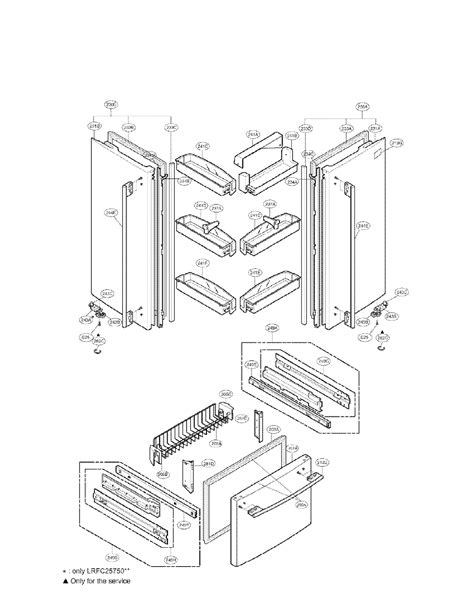 door parts diagram parts list  model lrfcst lg parts refrigerator parts searspartsdirect