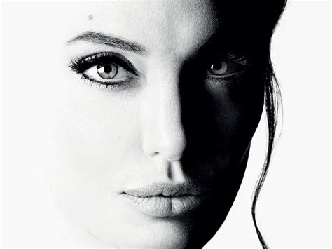 hd wallpaper actresses angelina jolie black  white celebrity face wallpaper flare