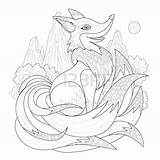 Coloring Fox Pages Nine Tailed Tails Auto Good Getcolorings Printable sketch template