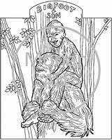 Coloring Bigfoot Sasquatch Printable Pages Etsy Morian Designlooter Mythical 37kb Choose Board Drawings sketch template