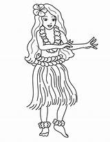 Hula Girl Coloring Getdrawings sketch template