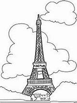 Coloring Paris Tower Landmark Pages sketch template
