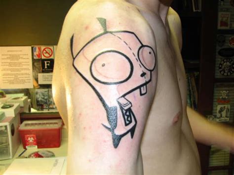 Gir From Invader Zim Outline Tattoo