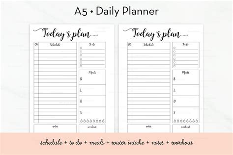 daily planner printable daily schedule   list daily