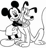 Mickey Pluto Mouse Coloring Pages Et Coloriage Minnie Printable Unique Getcolorings Color Print Kids Popular sketch template