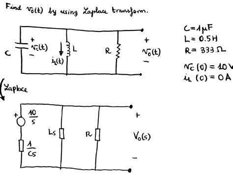 circuit analysis find voltage by using laplace transform electrical