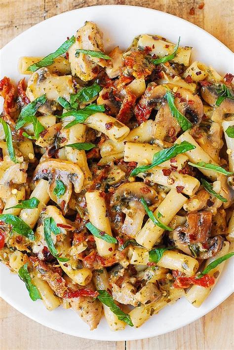 chicken pesto pasta  mushrooms authentic chinese food recipes