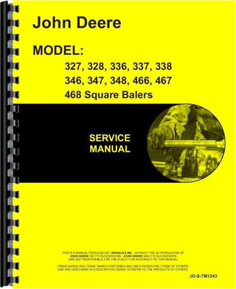 john deere  square baler service manual