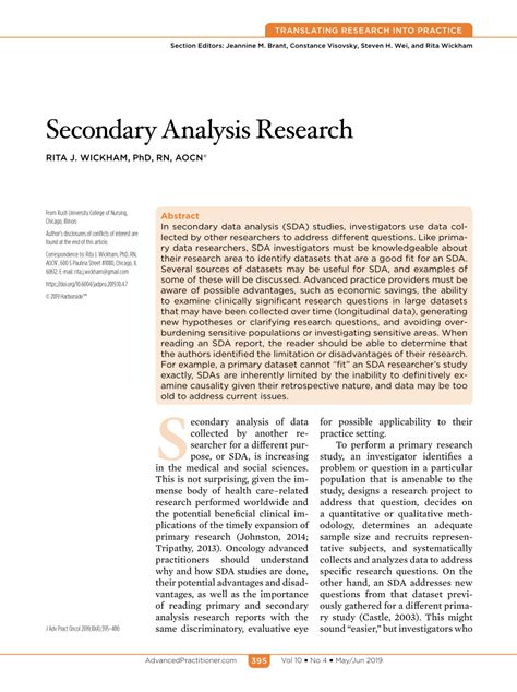 secondary analysis research