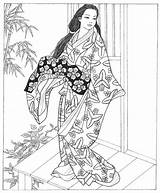 Kimono Coloring 03kb 606px sketch template