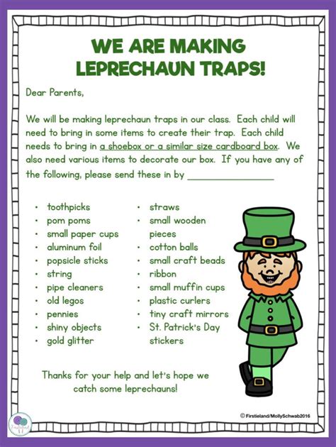 catch  leprechaun firstieland  grade teacher blog