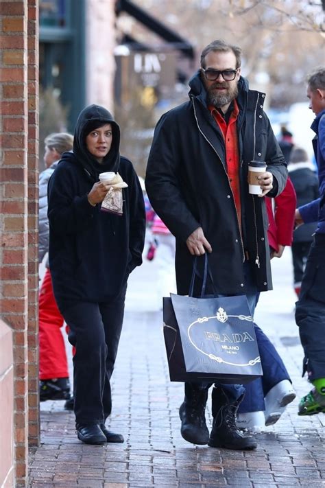 lily allen and david harbour are couple goals as they cosy up in aspen