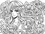 Coloring Pages Anime Adults Choose Board Manga Teens Girl Adult sketch template