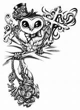 Owl Steampunk Drawing Monocle Tattoo Sketch Getdrawings Tattoos Clock Cute Designs Clipartmag Clipart Imgarcade sketch template
