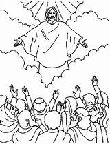 Hemelvaart Coloring Jesus Ascension Pages Kleurplaten Colouring Sheets Heaven Crafts Library Clipart Popular sketch template