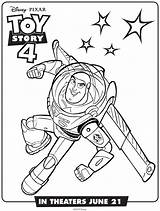 Toy Coloring Story Kids Buzz Lightyear Pages Pixar Disney Simple Characters Children sketch template