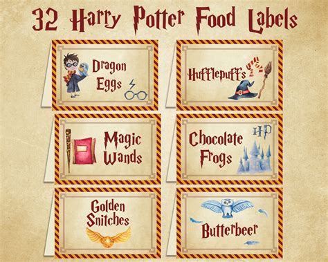 harry potter food labels harry potter party food tents etsy