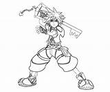 Sora Coloring Kingdom Hearts Coloriage Coloringhome sketch template