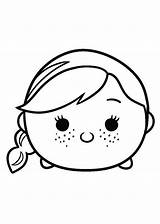 Tsum Coloring Pages Frozen Anna sketch template