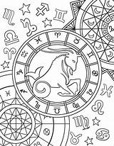 Coloring Zodiac Capricorn Sign Pages Signs Signos Printable Astrology Aries Star Adult Signo Sheets Supercoloring Zodíaco Colorir Mandala Chakras Book sketch template