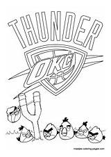 Thunder Coloring Pages Oklahoma City Nba Angry Birds sketch template