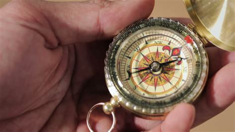 Hand Holding A Compass With Stock Footage Video 100 Royalty Free