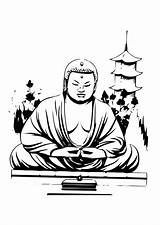 Buddha Coloring Drawing Cliparts Buddhism Pages Line Simple Getdrawings Edupics Large sketch template