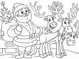 Pages Sleigh Reindeer Coloring Color Getcolorings Santa sketch template