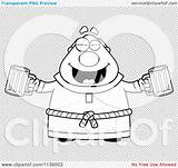 Beers Chubby Monk Outlined Coloring Clipart Vector Cartoon Thoman Cory sketch template