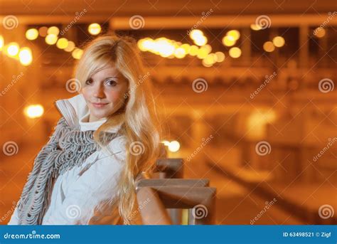 Portrait Of Charming Blonde Stock Image Image Of Dusk Highway 63498521