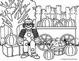 Coloring Pages Wagon Scarecrow Preschoolers Easy Fall Train Print Sheets Activity Getcolorings Thanksgiving Printable sketch template