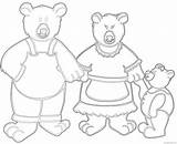 Bears Goldilocks Three Coloring Template Mask Bear Coloring4free sketch template