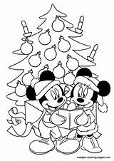Christmas Coloring Mickey Mouse Pages Kids Color Print sketch template