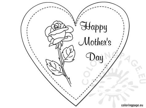 printable mothers day card  color coloring page