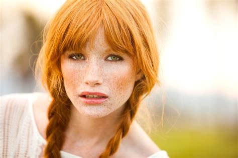 Freckles Long Hair Women Redhead Model Face Couple Profile