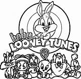 Coloring Pages Looney Tunes Baby Warner Bros Printable Characters Cartoon Color Drawing Adult Choose Board Kids Book sketch template