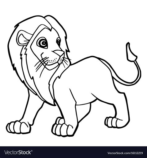 cartoon cute lion coloring page royalty  vector image