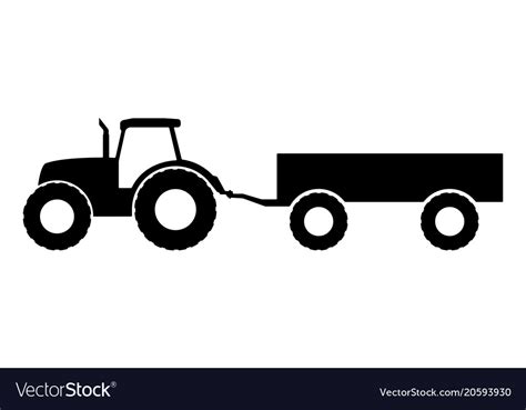 silhouette   tractor   trailer royalty  vector