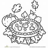 Coloring Fall Pages Pie Pumpkin Printable Thanksgiving Color Kids Autumn Sheets Parents Food Print Visit sketch template