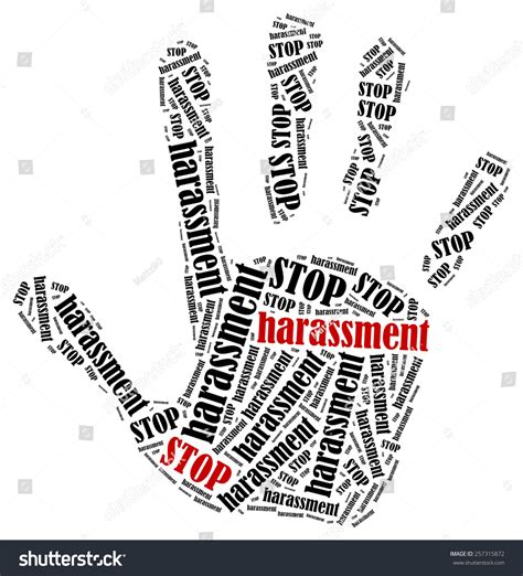 Stop Harassment Word Cloud Illustration Shape Stock