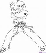 Kazuya Mishima Coloriage Tekken Kazama Character Dragoart Papa Far sketch template