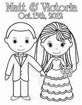 Bride Coloring Groom Pages Printable Wedding Kids Personalized Activity Party Etsy Sheets Book Getdrawings sketch template
