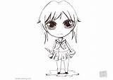 Yandere Simulator Chibi Pages Coloring Chan Kids Printable sketch template