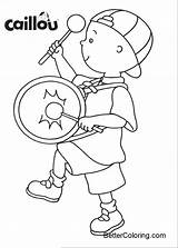 Caillou Printable Coloring Pages Drum Adults Kids sketch template