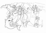 Mermaid Coloring Dolphin sketch template