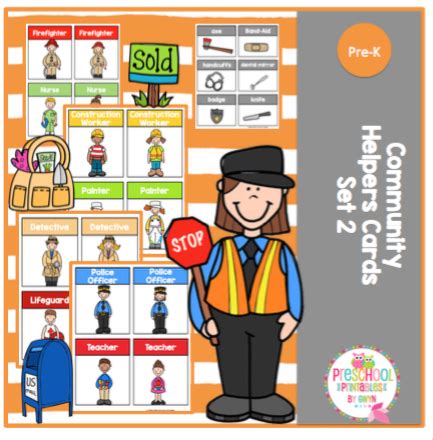 community helper cards set  preschool printables